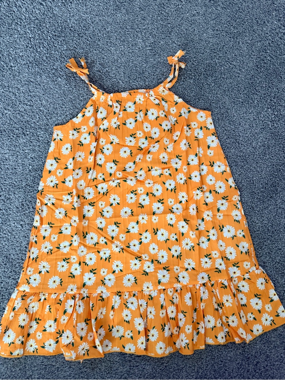 Girls yellow/Orange Daisy Sundress Tank Top - Brand